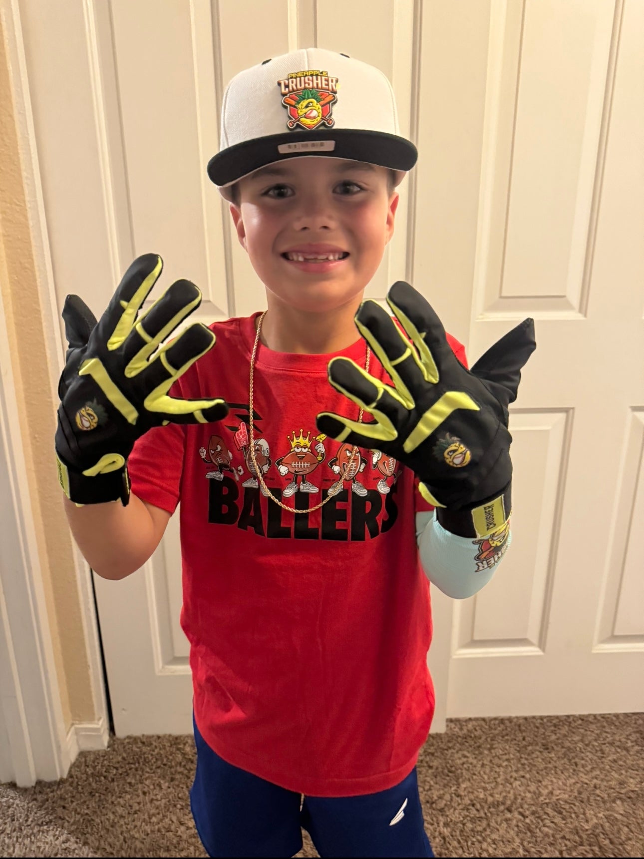 Black & Yellow Batting Gloves
